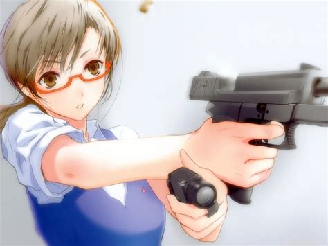 1920x1080px 1080p Free Download Shooter Girl Aiming A Gun Anime