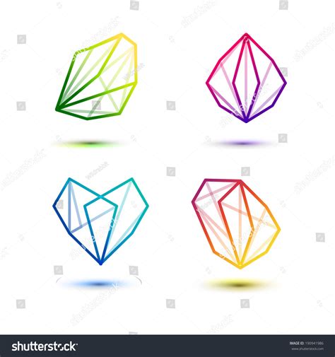 Polygon Symbol Icons Set Isolated On Stock Vector 190941986 Shutterstock