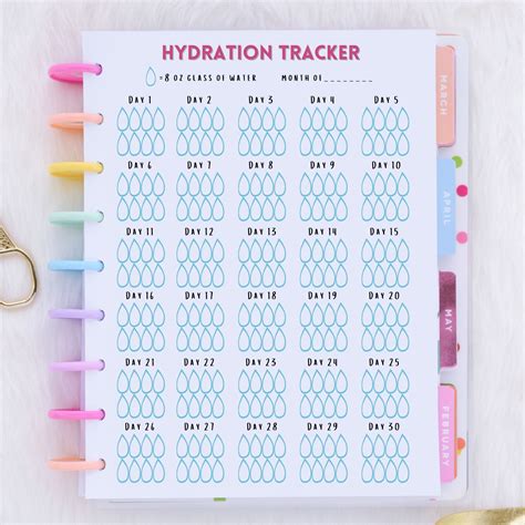 Water Tracker 30 Day Water Challenge Printable Water Intake Etsy Denmark