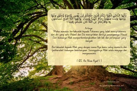 Quran Surah An Nisa Ayat 1 Arab Latin Dan Artinya Tentang Asal Manusia