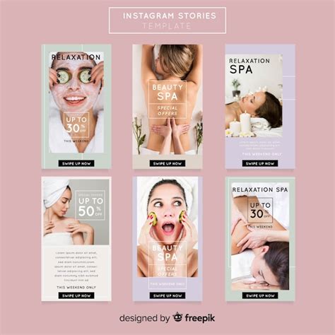 Plantillas De Instagram Stories De Spa Vector Gratis