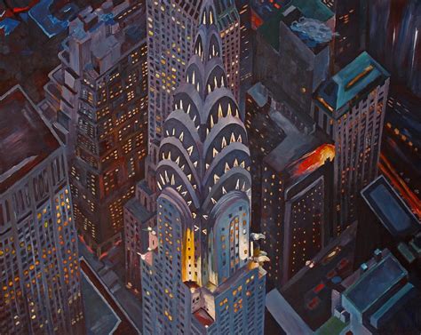 New York City Midtown Manhattan With Chrysler Building At Night