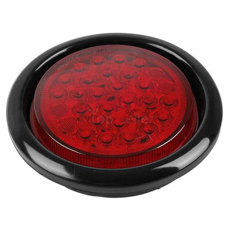 4 Inch 30 Led Round Stop Turn Tail Backup Truck Light 2 Red 2 White