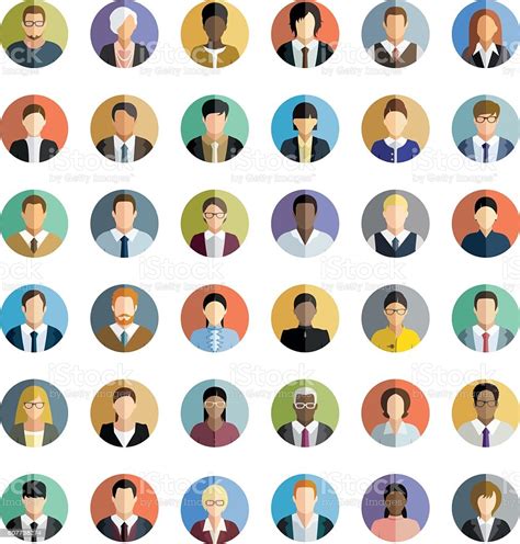 Business People Icons Set Stock Illustration Download