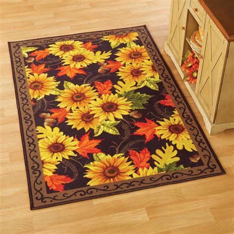 Autumn Sunflower And Maple Leaf Accent Rug Collections Etc