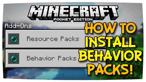 How To Install Addons Behavior Packs Minecraft Pocket Edition 0160