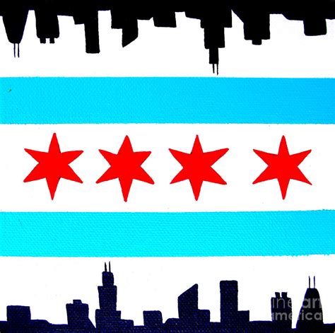 Chicago Flag Painting By Laura Kiro Fine Art America