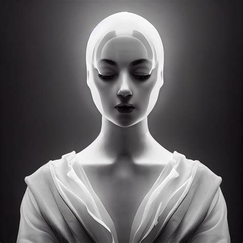 white glass mannequin wearing silk white colours hyperrealistic superrealistic very detailed