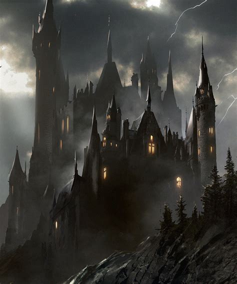 Dark Medieval Castle Painting