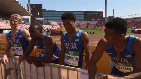 Team usa's olympic record setting 4x400 meter relay finish and a brief history of team usa's showing in the mens 4 x 400 meter event. IAAF World U20 Tampere - Men Team USA 4x400 Metres Relay ...