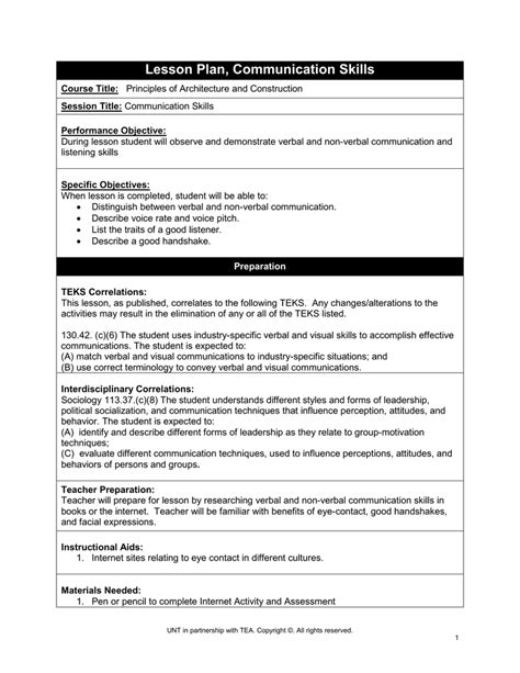 Lesson Plan 2nd Grade Lesson Plan Communication