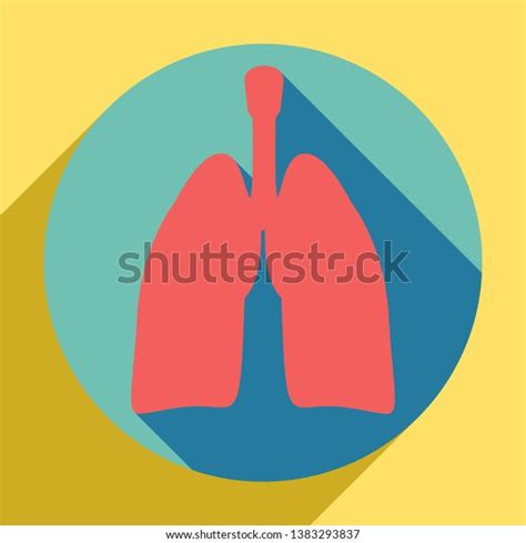Human Anatomy Lungs Sign Sunset Orange Stock Vector Royalty Free