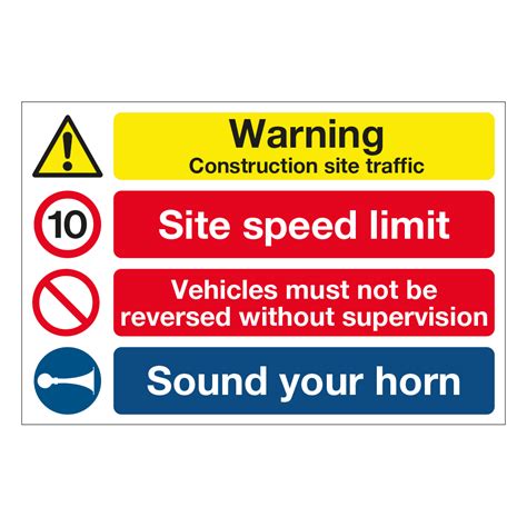 Warning Construction Site Traffic 10mph Speed Limit Sign Bcs Group