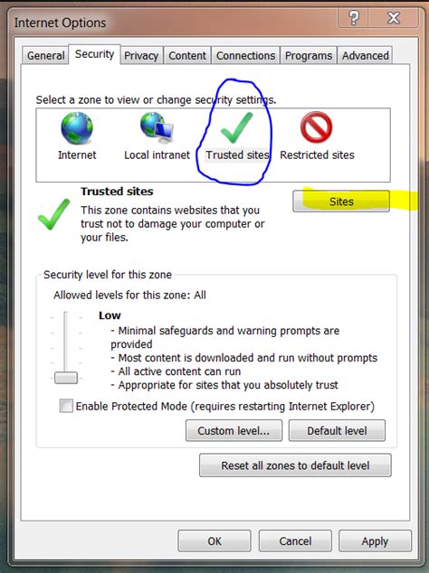 Internet Browser Security Settings Knowledge Base