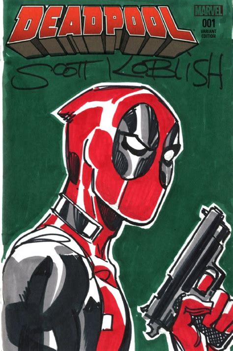 Deadpool Sketchcover Art Signed Scott Koblish In Inkwell Awardss
