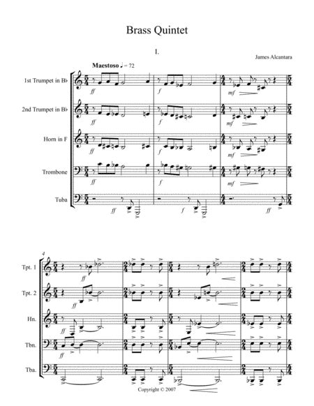 Brass Quintet Music Sheet Download