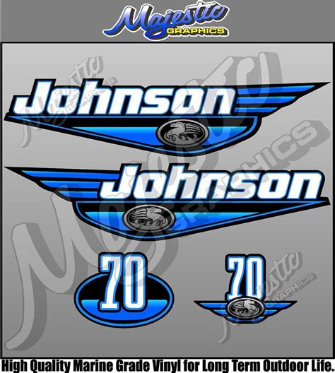 Johnson 70hp Blue Outboard Decals