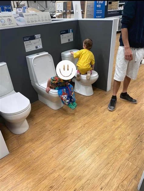 Toddler Poops In Stores Display Toilet