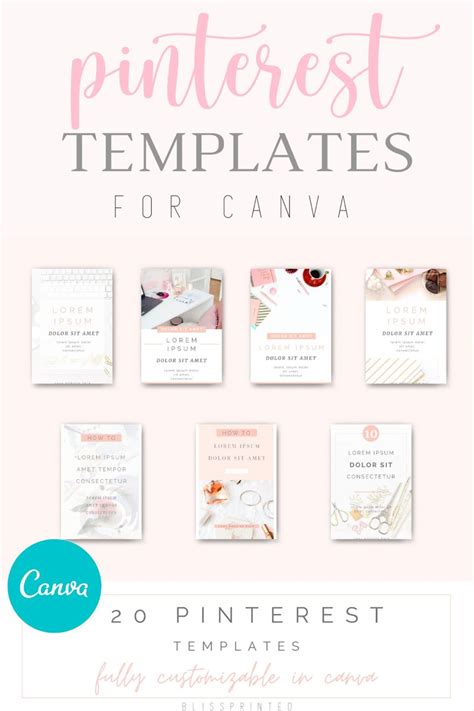 Canva Pinterest Pin Templates Graphic Design Stationery Design