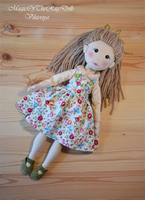 Handmade Cloth Doll Embroidered Doll Soft Fabric Doll Dress Up Rag