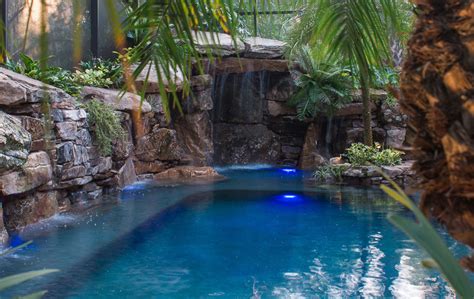 Lucas Lagoon Pool And Spa Remodel With Waterwalls Natural Stone Grotto