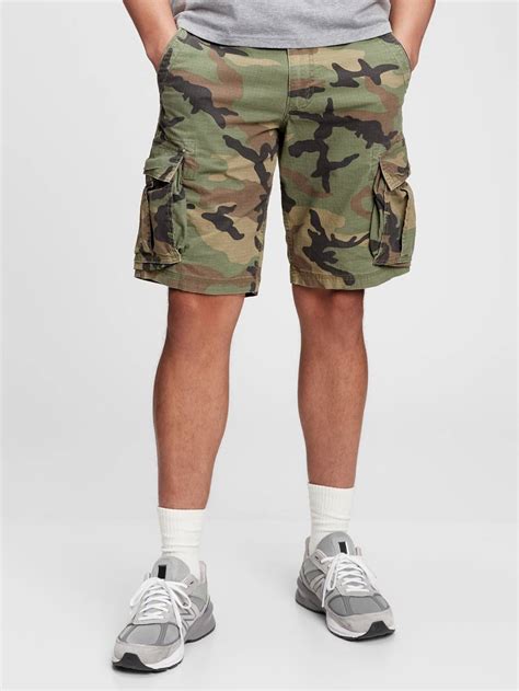 Shop Mens Camouflage 11 Twill Cargo Shorts With Gapflex 30 104 Aed