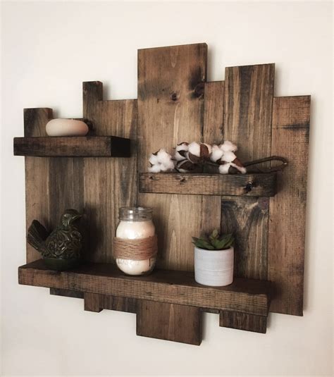 Floating Pallet Shelves Floatingshelves Rustic Wall Shelves Wooden