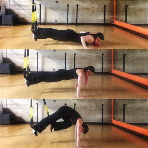 Circuit 4 Push Up To Knee Pull Trx Full Body Workout Popsugar