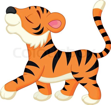 Vector Illustration Of Cute Tiger Stock Vector
