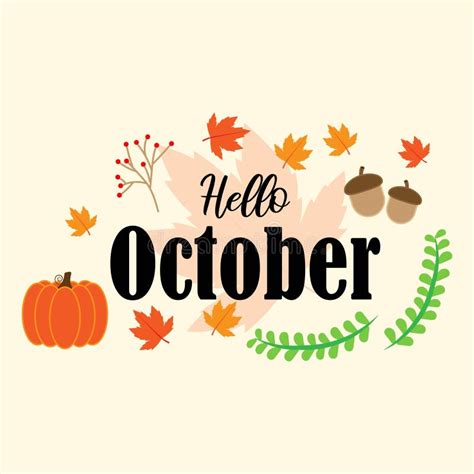 Vector Illustration Concept For Hello October Greeting Stock Vector