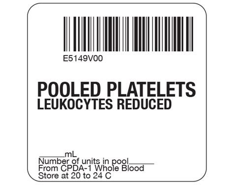 Sb128 50 5 Platelets Product Labels For Compliance With Isbt 128