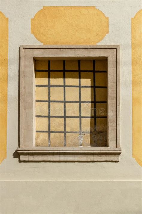 Old Window With Metal Grid Stock Photo Image Of