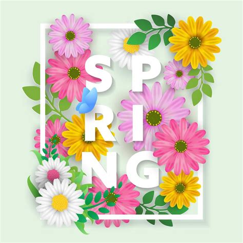 Spring Letter With Beautiful Flowers And Leaves 695349 Vector Art At