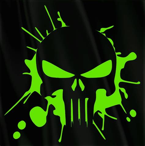 Punisher Skull Splatter Decal Choose Color And Size Etsy