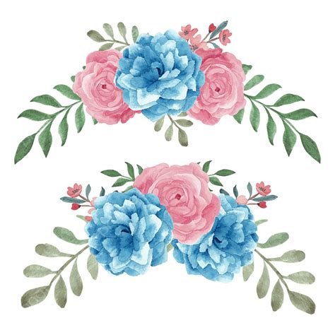 Acuarela Pintada A Mano Rosa Arreglo Floral Png Dibujos Clipart De