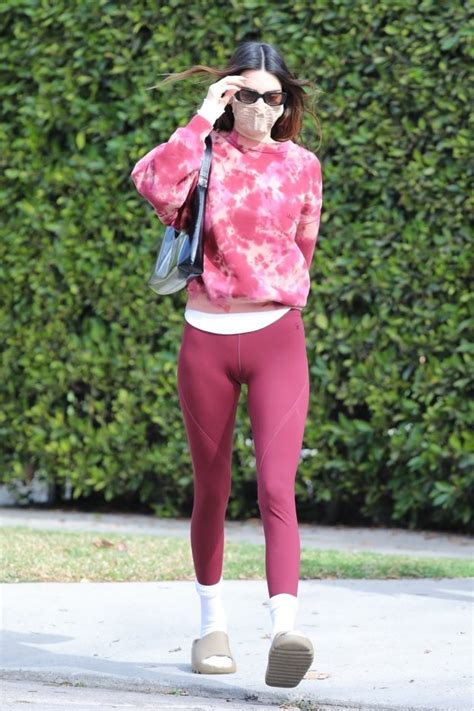 Kendall Jenner In Pink Leggings Showed A Significant Cameltoe The