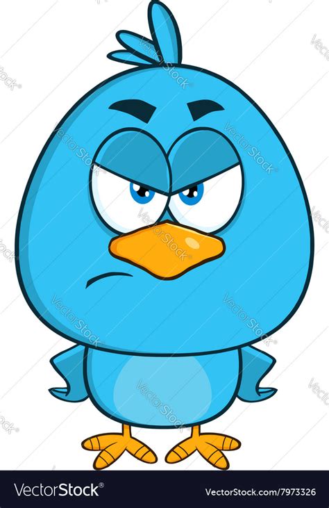 Angry Blue Bird Cartoon Royalty Free Vector Image