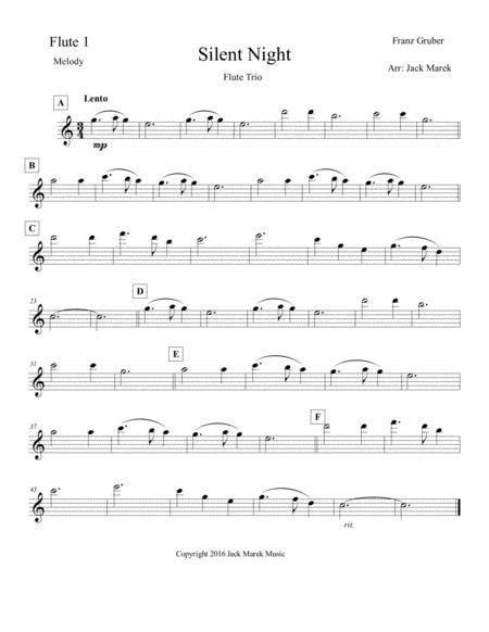 Silent Night Flute Soloduetor Trio By Franz Xaver Gruber