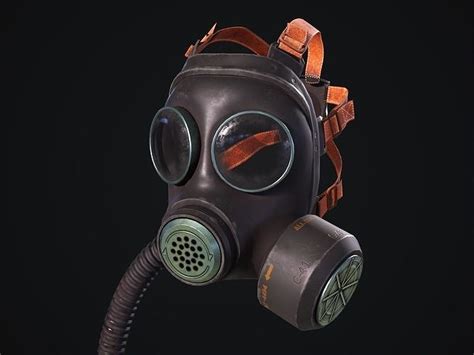 3d Model Gas Mask And Tube Game Ready Vr Ar Low Poly Cgtrader