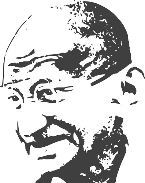 Download Mahatma Gandhi Portrait Gray Royalty Free Vector Graphic