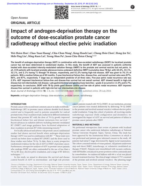 Pdf Impact Of Androgen Deprivation Therapy On The Outcome Of Dose Escalation Prostate Cancer