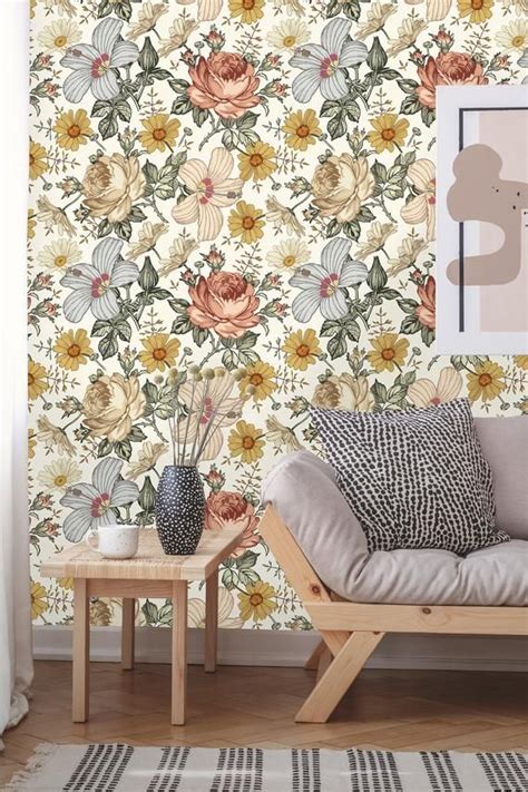 Removable Wallpaper Peel And Stick Floral Wallpaper Self Adhesive