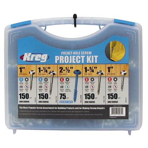 Kreg Tool Sk03 Pocket Hole Screw Kit 675 Pieces Home
