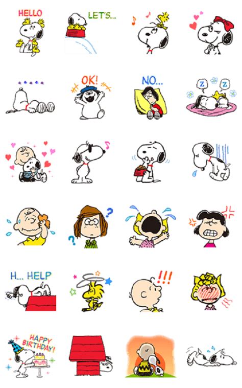 Snoopy Emoticons Line Snoopy Love Adesivos Line Charlie Brown Snoopy