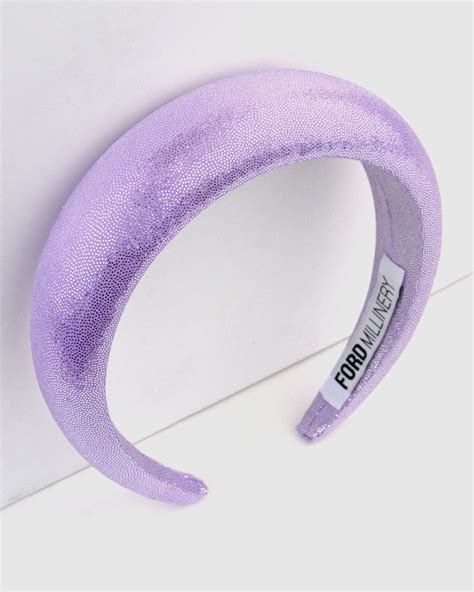 Monica Foil Lavender Padded Headband By Australian Label Ford Millinery