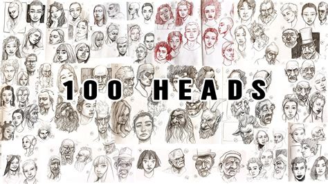 Drawing 100 Heads In 10 Days 100 Heads Challenge Meds100heads Youtube