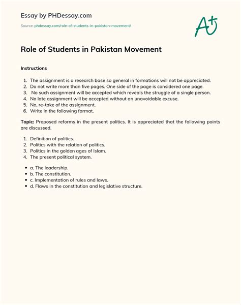 Role Of Babes In Pakistan Movement Essay Example Words PHDessay Com