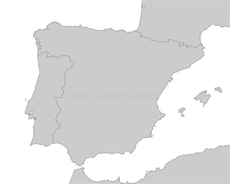 Espanha Mapa Da Espanha Alto Detalhado Ilustração Do Vetor