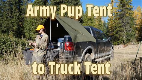 Army Pup Tent Turned Truck Tent Youtube