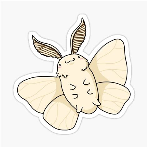 Kawaii Poodle Moth Sticker For Sale By Drixproductions Redbubble